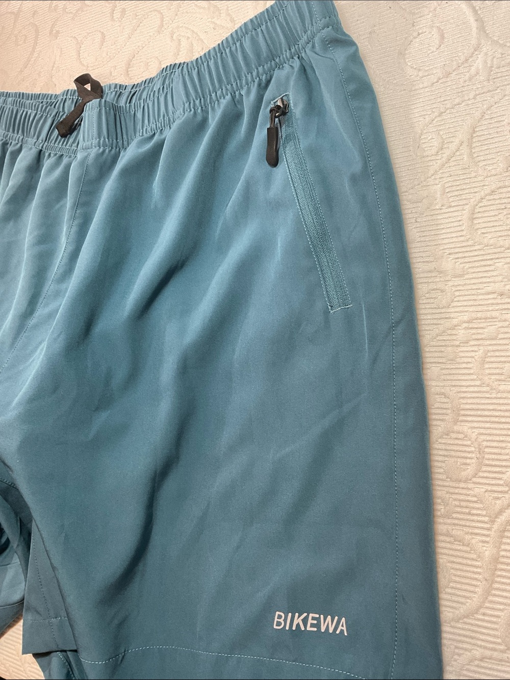 Men's Bikewa Cycling shorts with inner short and padding Teal Blue. XL - Picture 2 of 10